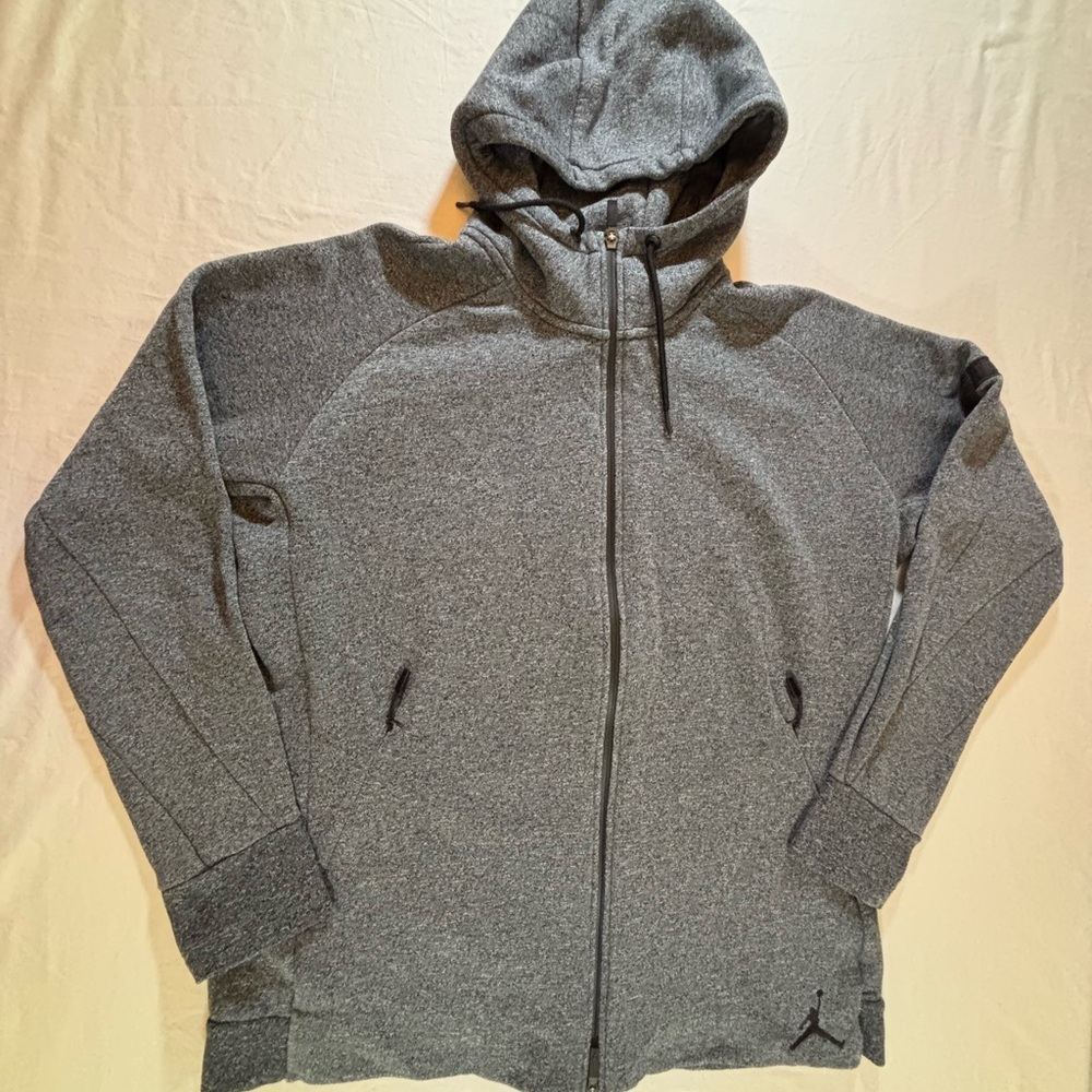 Nike Jordan Full Zip Hoodie Gray Tech Fleece Style Men’s XXL 2XL